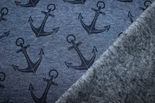 Preview: Alpenfleece/-sweat Anker dunkelblau meliert (10 cm)